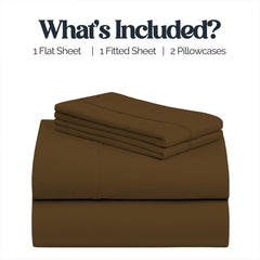4-Piece Bamboo-Blend Bed Sheet Set – Buttery Soft 60% Microfiber 40% Bamboo Luxury Bedding with Deep Pocket Fitted Sheet, Wrinkle & Stain Resistant, Twin, Full, Queen, King & California King