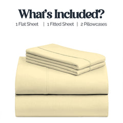 4-Piece Bamboo-Blend Bed Sheet Set – Buttery Soft 60% Microfiber 40% Bamboo Luxury Bedding with Deep Pocket Fitted Sheet, Wrinkle & Stain Resistant, Twin, Full, Queen, King & California King