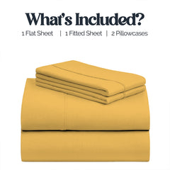 4-Piece Bamboo-Blend Bed Sheet Set – Buttery Soft 60% Microfiber 40% Bamboo Luxury Bedding with Deep Pocket Fitted Sheet, Wrinkle & Stain Resistant, Twin, Full, Queen, King & California King
