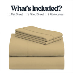 4-Piece Bamboo-Blend Bed Sheet Set – Buttery Soft 60% Microfiber 40% Bamboo Luxury Bedding with Deep Pocket Fitted Sheet, Wrinkle & Stain Resistant, Twin, Full, Queen, King & California King
