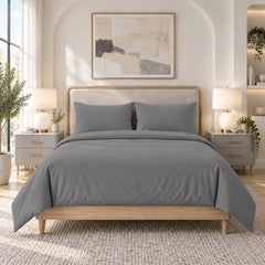 4-Piece Bamboo-Blend Bed Sheet Set – Buttery Soft 60% Microfiber 40% Bamboo Luxury Bedding with Deep Pocket Fitted Sheet, Wrinkle & Stain Resistant, Twin, Full, Queen, King & California King