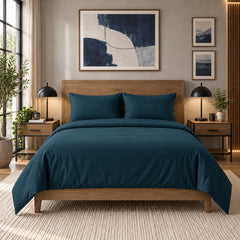 4-Piece Bamboo-Blend Bed Sheet Set – Buttery Soft 60% Microfiber 40% Bamboo Luxury Bedding with Deep Pocket Fitted Sheet, Wrinkle & Stain Resistant, Twin, Full, Queen, King & California King
