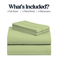 4-Piece Bamboo-Blend Bed Sheet Set – Buttery Soft 60% Microfiber 40% Bamboo Luxury Bedding with Deep Pocket Fitted Sheet, Wrinkle & Stain Resistant, Twin, Full, Queen, King & California King
