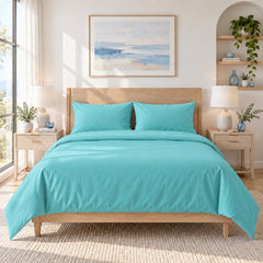 4-Piece Bamboo-Blend Bed Sheet Set – Buttery Soft 60% Microfiber 40% Bamboo Luxury Bedding with Deep Pocket Fitted Sheet, Wrinkle & Stain Resistant, Twin, Full, Queen, King & California King