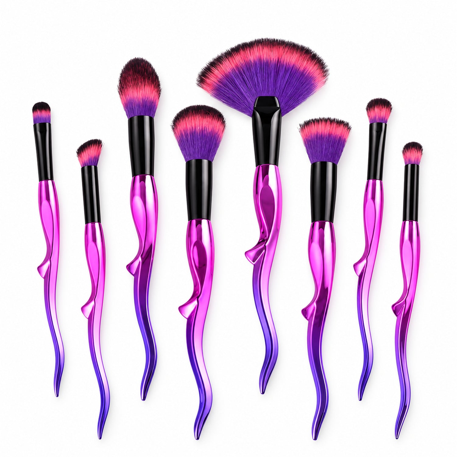 8-Piece Makeup Brush Set, Face, Eyeshadow & Concealer Brushes, Pink or Purple