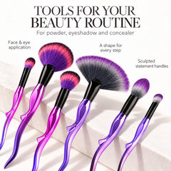 8-Piece Makeup Brush Set, Face, Eyeshadow & Concealer Brushes, Pink or Purple