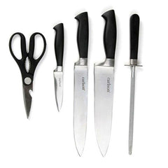 6-Piece Prep Knife Set with Wood Block – High-Carbon Stainless Steel Blades & Compact Storage