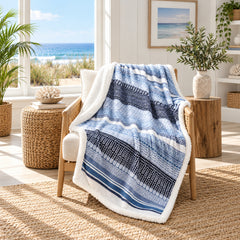 2-Pack Ultra Soft Microplush Sherpa Throw Blankets – 50 x 60 Inch Lightweight Fleece Blankets for Couch, Sofa & Bed, Warm Cozy Printed Decorative Throws, Machine Washable All-Season Blankets