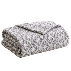 Peralto Gray Throw Blanket – Ultra-Soft Micro Plush Fleece Blanket with Geometric Design, Lightweight All-Season Decorative Throw for Couch, Sofa & Bed, Machine Washable, 50 x 60 Inches