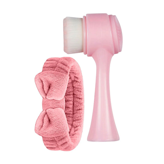 Facial Cleansing Brush & Exfoliating Skincare Kit – Dual-Sided Face Wash Tool for Deep Pore Cleanse, Glow-Up Routine & Self-Care – Gentle, Travel-Friendly for All Skin Types