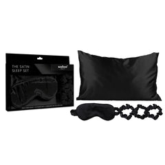 5-Piece Satin Sleep Set – Pillowcase, Eye Mask & 3 Scrunchies – Silky Soft for Skin & Hair, Frizz Control, Beauty Sleep Essential – Anti-Breakage & Light Blocking