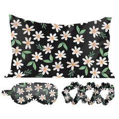 5-Piece Satin Sleep Set – Pillowcase, Eye Mask & 3 Scrunchies – Silky Soft for Skin & Hair, Frizz Control, Beauty Sleep Essential – Anti-Breakage & Light Blocking