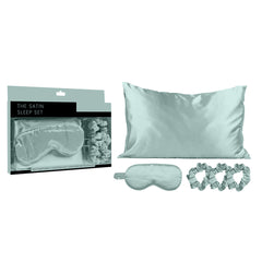 5-Piece Satin Sleep Set – Pillowcase, Eye Mask & 3 Scrunchies – Silky Soft for Skin & Hair, Frizz Control, Beauty Sleep Essential – Anti-Breakage & Light Blocking