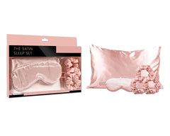 5-Piece Satin Sleep Set – Pillowcase, Eye Mask & 3 Scrunchies – Silky Soft for Skin & Hair, Frizz Control, Beauty Sleep Essential – Anti-Breakage & Light Blocking