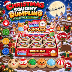 Christmas Dumpling Squishy Toy – Soft Slow-Rising Holiday Sensory Fidget, Cute Portable Squeeze Toy for Desk, Travel, Stocking Stuffers, Secret Santa Gifts & Party Favors, Ages 3+