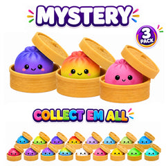 3-Pack: Squishy Squeeze Toys Set – Soft Fidget Sensory Toys, Assorted Slow-Rising Stress Relief Squeeze Toys, Mystery Surprise Fun Set for Party Favors, Classroom Rewards, Gifts & Everyday Play