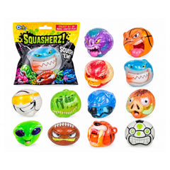 Squasherz Assorted Squeeze Toy – Soft Sensory Squishy Fidget in a Random Character-Inspired Design, Novelty Collectible for Gifts, Party Favors & Prize Bags