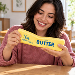 Giant Butter Slow-Rise Squishy Toy – Oversized Butter Stick Sensory Fidget with Two-Hand Squeeze Design, Food-Inspired Desk Accessory & Novelty Gift, Ages 3+