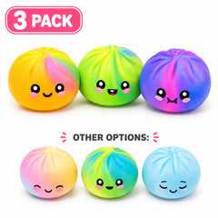 3-Pack: Squishy Squeeze Toys Set – Soft Fidget Sensory Toys, Assorted Slow-Rising Stress Relief Squeeze Toys, Mystery Surprise Fun Set for Party Favors, Classroom Rewards, Gifts & Everyday Play