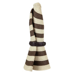 Roll-Up Wide-Brim Sun Hat, Packable Travel & Beach Hat, Brown Stripes