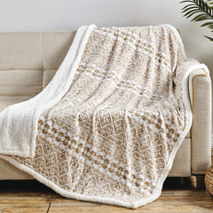 Ultra Soft Microplush Sherpa Throw Blanket – 50 x 60 Inch Lightweight Fleece Blanket for Couch, Sofa & Bed, Warm Cozy Printed Decorative Throw, Machine Washable All-Season Blanket