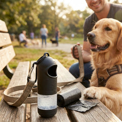 Dog Poop Bag Dispenser with Hand Sanitizer Holder – Portable Waste Bag Holder with Clip for Leash, Belt & Walking – Refillable Pet Waste Dispenser for Dogs (1-Pack or 2-Pack)