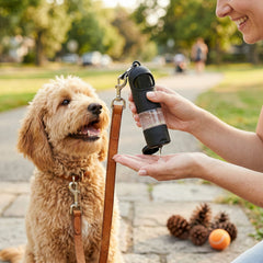 Dog Poop Bag Dispenser with Hand Sanitizer Holder – Portable Waste Bag Holder with Clip for Leash, Belt & Walking – Refillable Pet Waste Dispenser for Dogs (1-Pack or 2-Pack)