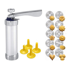 25-Piece Cookie Press Kit, Stainless Steel Biscuit Maker with 20 Discs & 4 Icing Tips