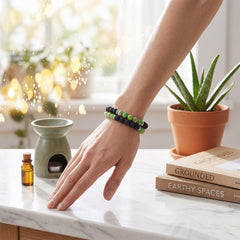 2-Pack Lava Stone Diffuser Bracelet with 2 Random Essential Oils – Aromatherapy Bead Bracelets for Women & Men – Adjustable Essential Oil Jewelry for Daily Wear