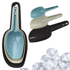 3-Piece Kitchen Scoop Set, Reusable Plastic Scoops for Pantry Staples, Snacks & Ice