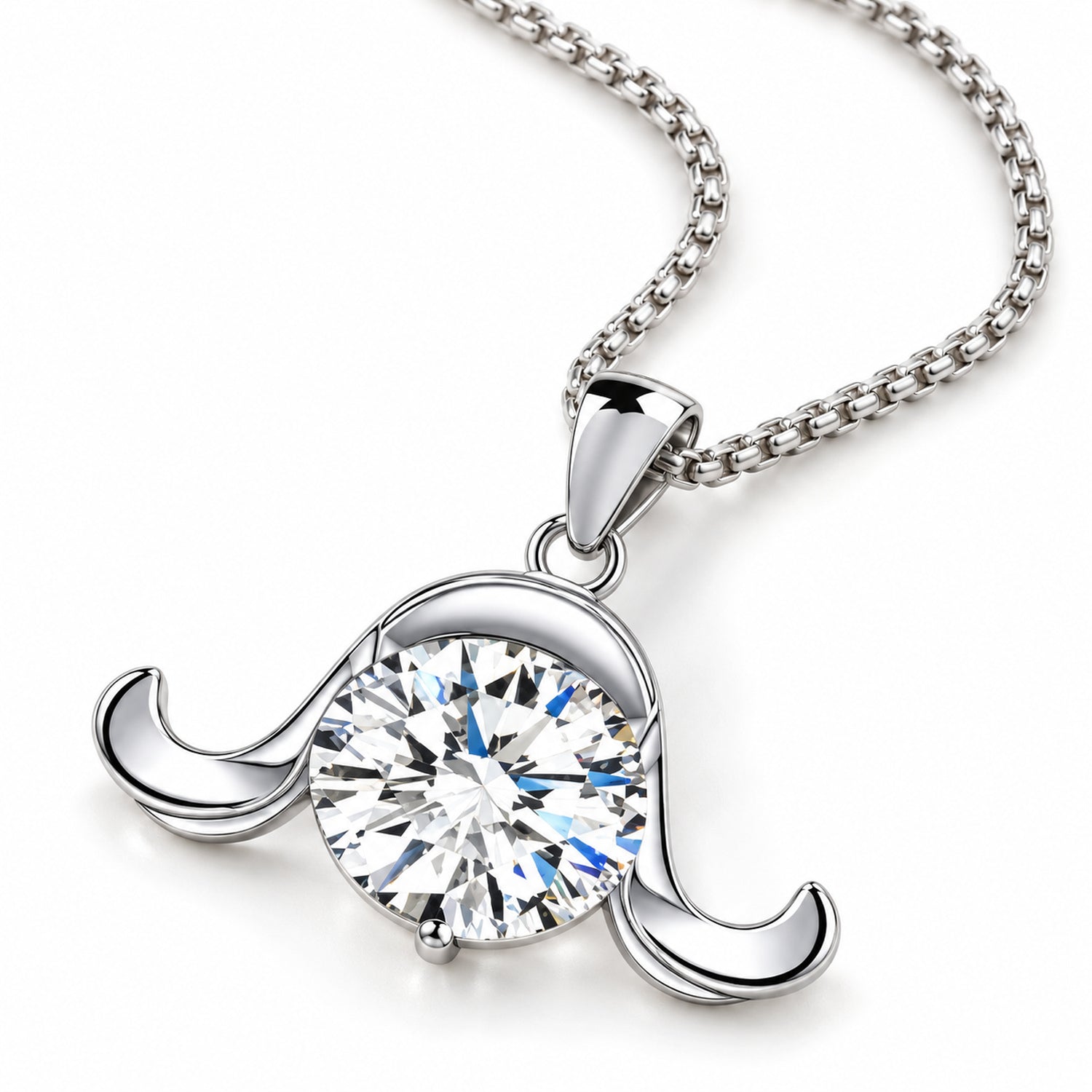 Zodiac Crystal Pendant Necklace, Silver-Plated Birth Sign Jewelry with Chain