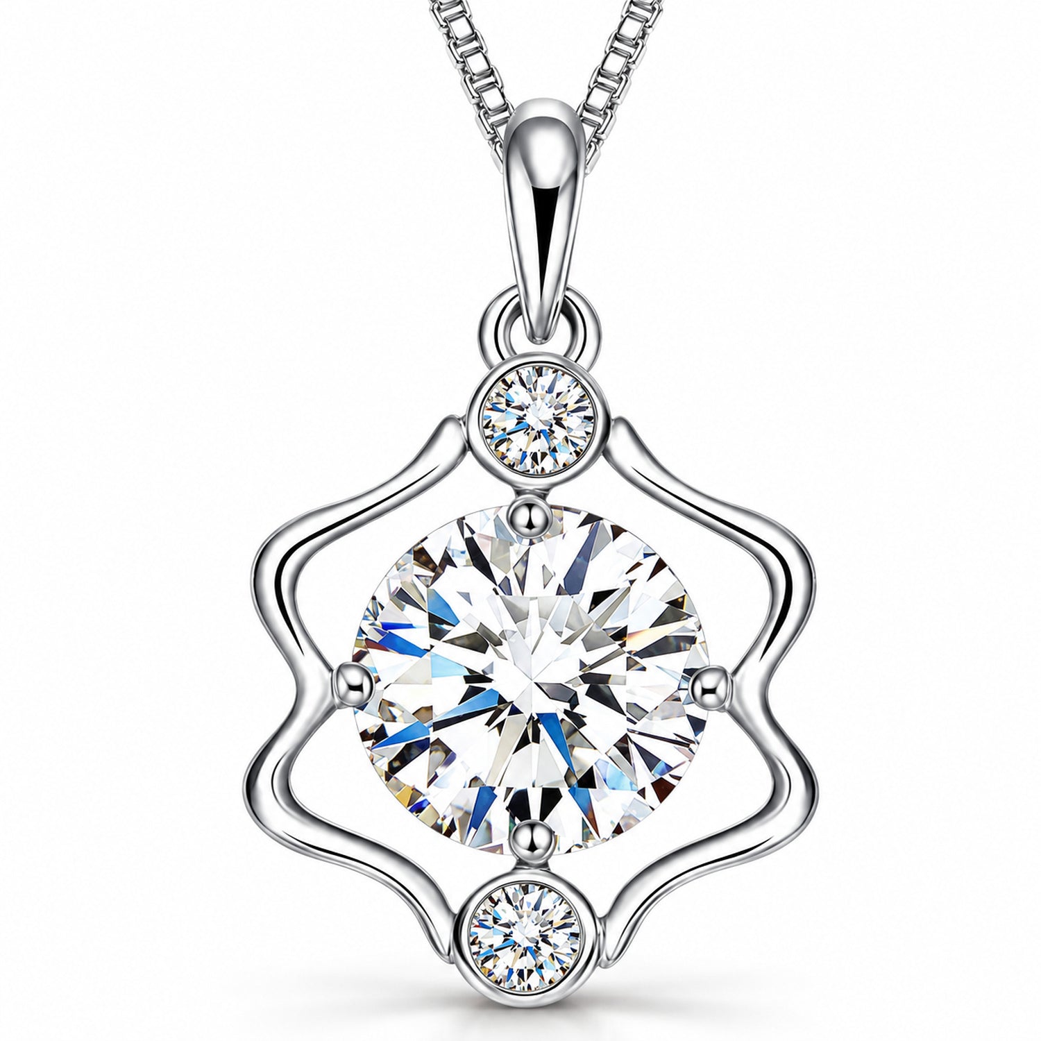 Zodiac Crystal Pendant Necklace, Silver-Plated Birth Sign Jewelry with Chain