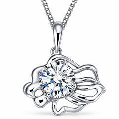 Zodiac Crystal Pendant Necklace, Silver-Plated Birth Sign Jewelry with Chain