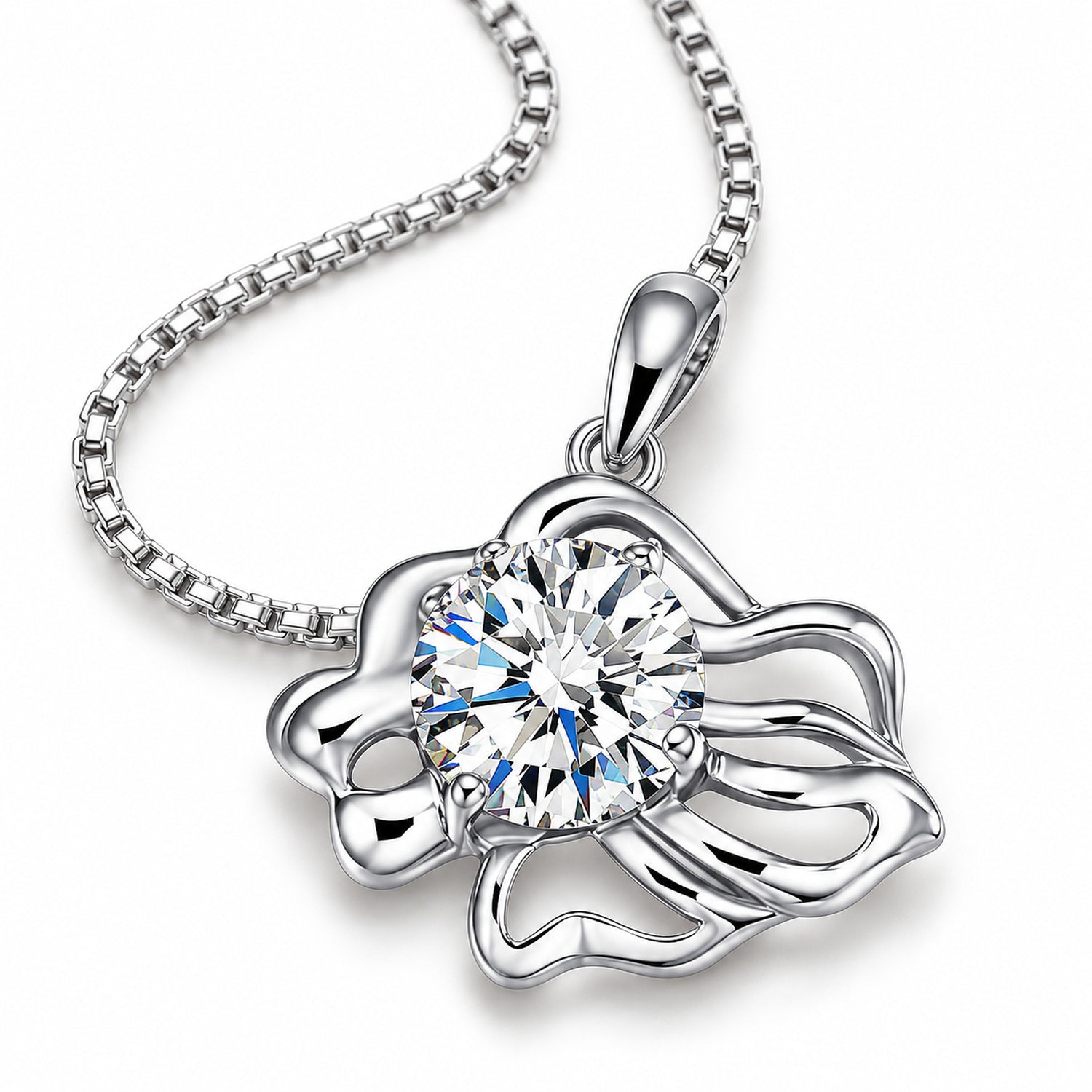 Zodiac Crystal Pendant Necklace, Silver-Plated Birth Sign Jewelry with Chain