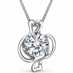 Zodiac Crystal Pendant Necklace, Silver-Plated Birth Sign Jewelry with Chain
