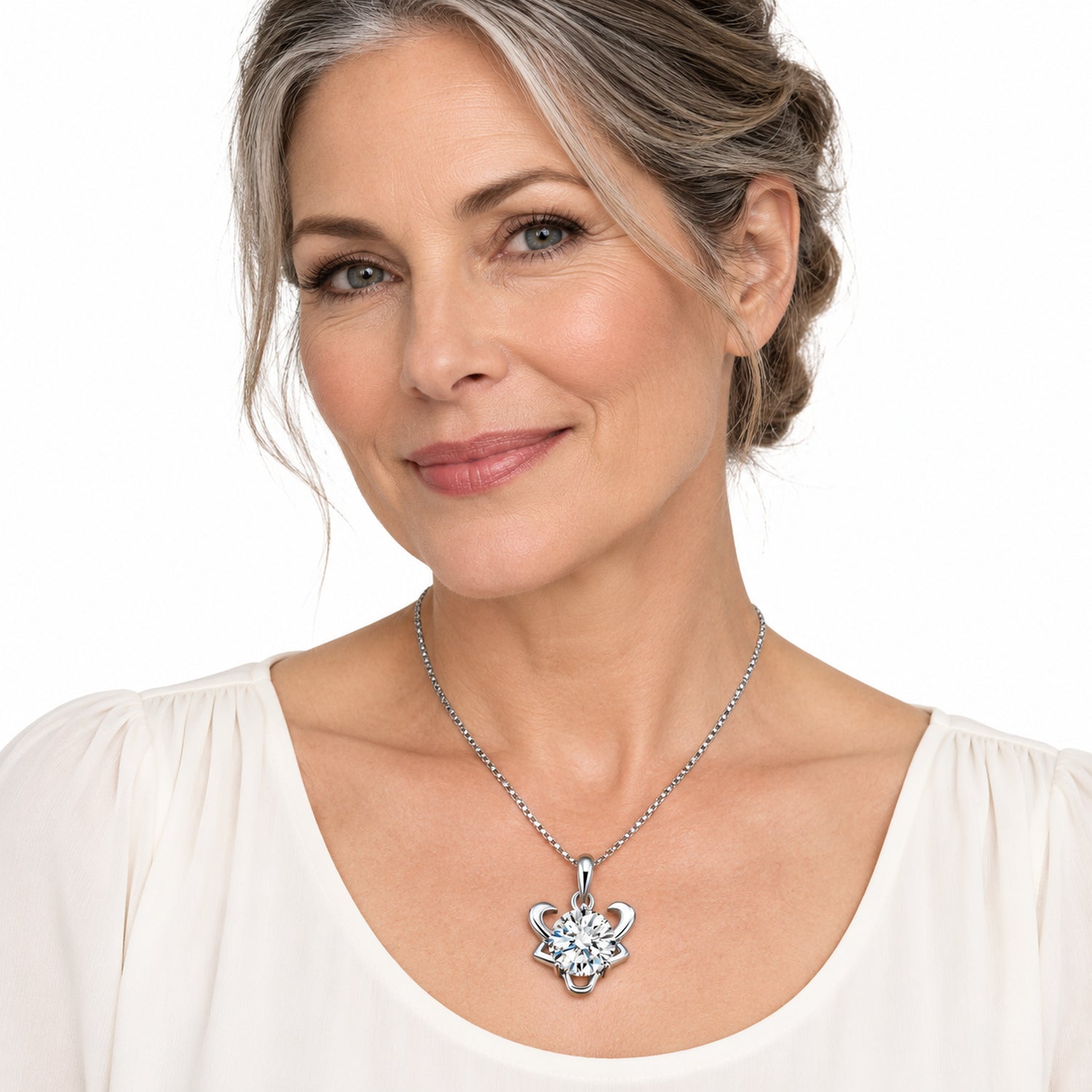 Zodiac Crystal Pendant Necklace, Silver-Plated Birth Sign Jewelry with Chain