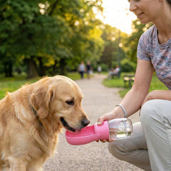 Portable Dog Water Bottle with Dispenser – Leak Proof Travel Pet Water Bottle with Built-In Bowl, One-Hand Use for Walking, Hiking & Outdoor Travel (1-Pack or 2-Pack)