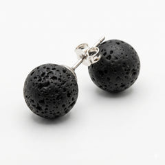Lava Stone Diffuser Earrings with 2 Random Essential Oils – Stainless Steel Dangle Earrings with Zircon Accent – Aromatherapy Jewelry for Women (Hypoallergenic)