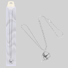 Bird Emblem Pendant Necklace – Gold or Silver Tone Flying Bird Necklace for Women & Men – Fantasy Inspired Jewelry Gift (18” Chain)