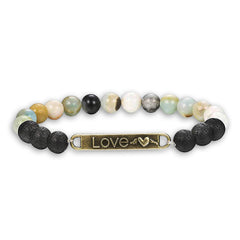 Chakra Lava Stone Diffuser Bracelet with 2 Random Essential Oils – Aromatherapy Bead Bracelet for Women & Men – Stretch Essential Oil Jewelry (Angel Wings, Love, Hope, Faith)