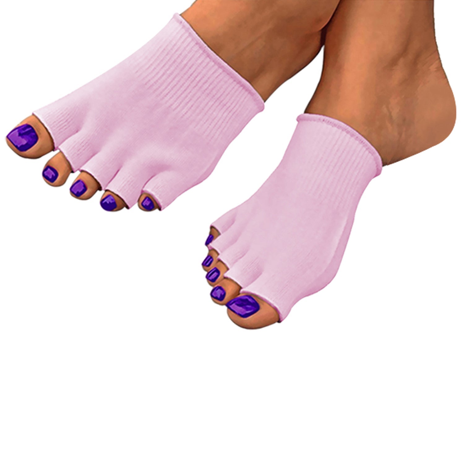 3-Pair Gel-Lined Open-Toe Foot Sleeves, Soft Stretch Cushioned Foot Socks