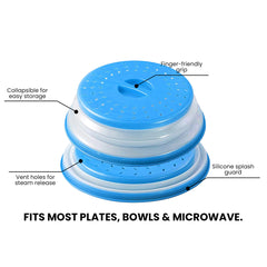Collapsible Microwave Food Cover Spill Protector Dome with Easy Grip (1-Pack or 2-Pack)