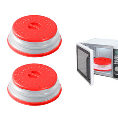 Collapsible Microwave Food Cover Spill Protector Dome with Easy Grip (1-Pack or 2-Pack)