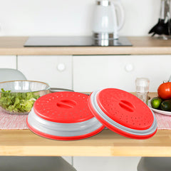 Collapsible Microwave Food Cover Spill Protector Dome with Easy Grip (1-Pack or 2-Pack)