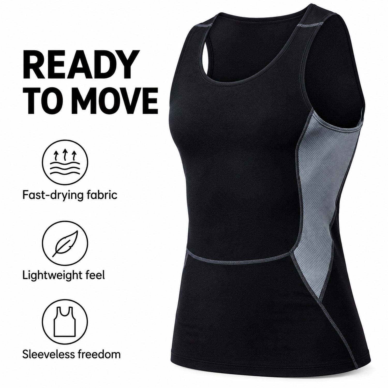 Men's Sleeveless Quick-Dry Workout Shirt, Lightweight Exercise Tank Top