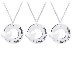 “I Love You More” Necklace for Women – Sterling Silver Charm Pendant with 18” Chain – Romantic Anniversary Gift Jewelry for Wife, Girlfriend, Partner