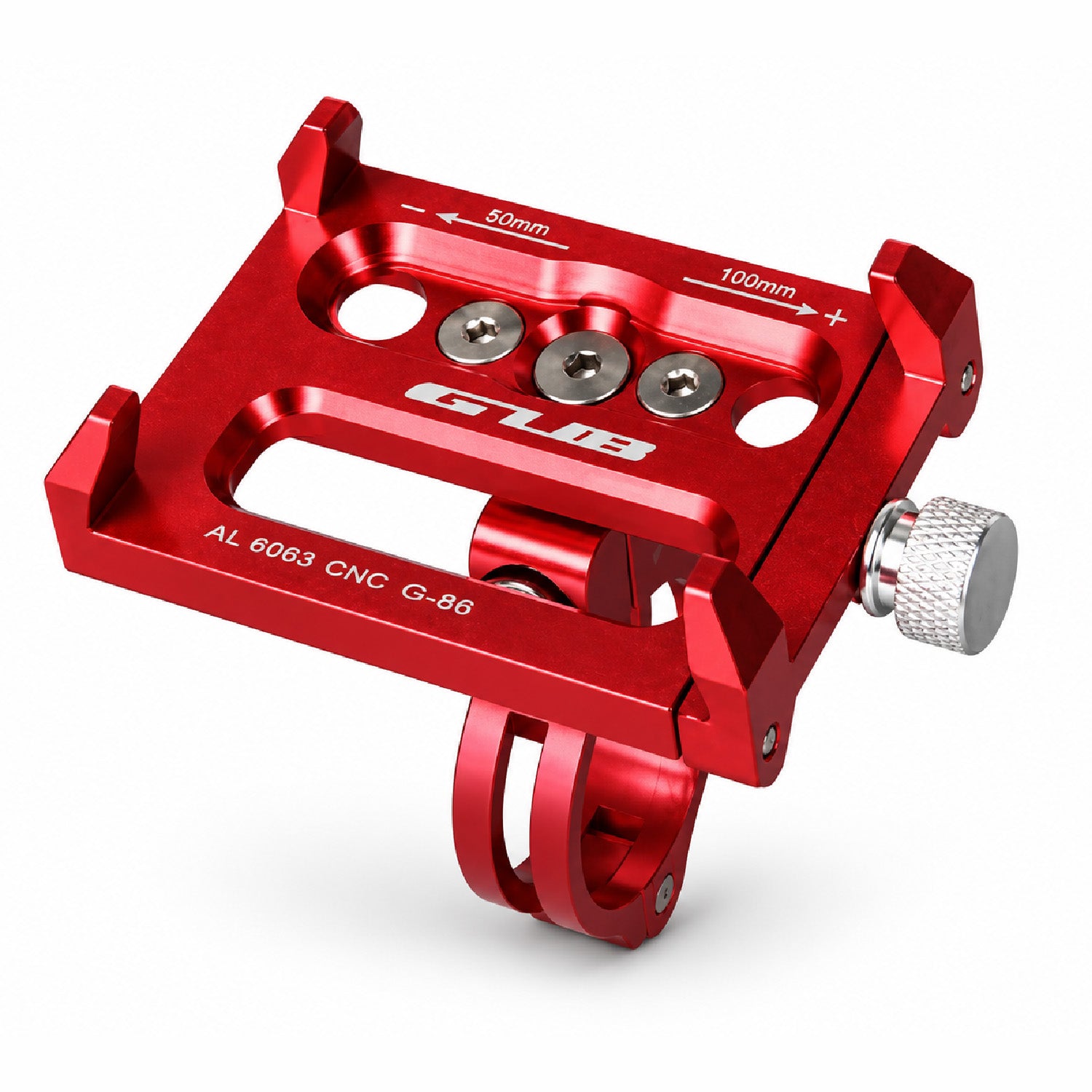 Metal Bicycle Phone Mount, Handlebar Smartphone Holder, Black or Red
