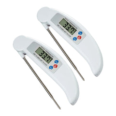 2-Pack Instant Read Digital Meat Thermometer – Stainless Steel Foldable Probe, Fast & Accurate Cooking Thermometer for BBQ, Grill, Oven & Kitchen Use
