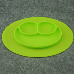 Silicone Toddler Feeding Placemat & Divided Plate Set – Non-Slip, BPA-Free, Dishwasher Safe, Fits Most Highchairs (1-Pack or 2-Pack, Green or Red)
