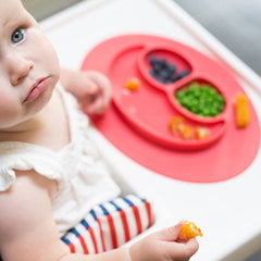 Silicone Toddler Feeding Placemat & Divided Plate Set – Non-Slip, BPA-Free, Dishwasher Safe, Fits Most Highchairs (1-Pack or 2-Pack, Green or Red)